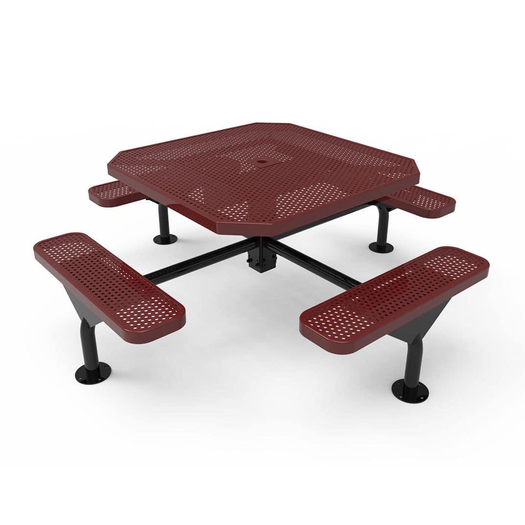 46″ Octagon Nexus Pedestal Commercial Picnic Table - Image 4