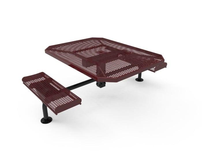 46” Octagon Nexus Pedestal Picnic Table with Rolled Seats - Image 3
