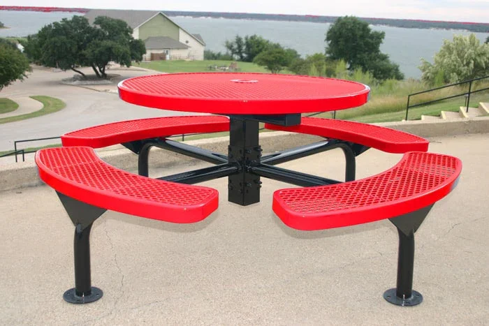 46” Round Nexus Pedestal Picnic Table - Thermoplastic - Image 5
