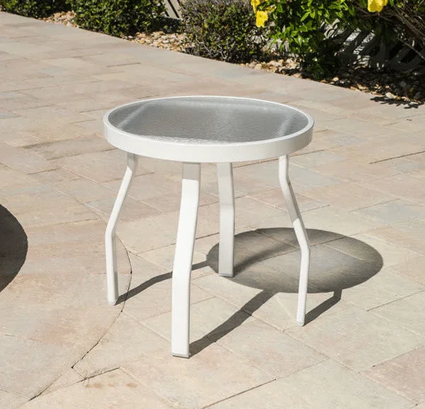 Acrylic Round 18in Pool Side Table - Rectangular Tubing - Image 2