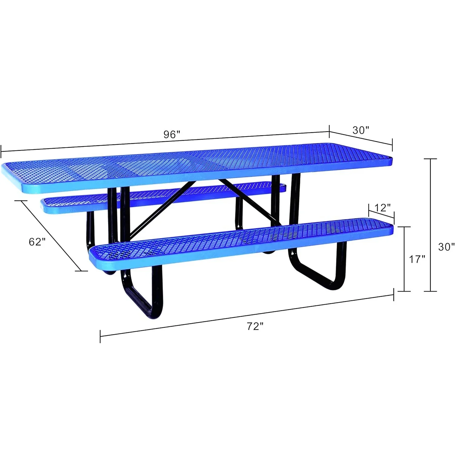 Quick Ship ADA 8ft Portable Rectangular Commercial Picnic Table - Image 4