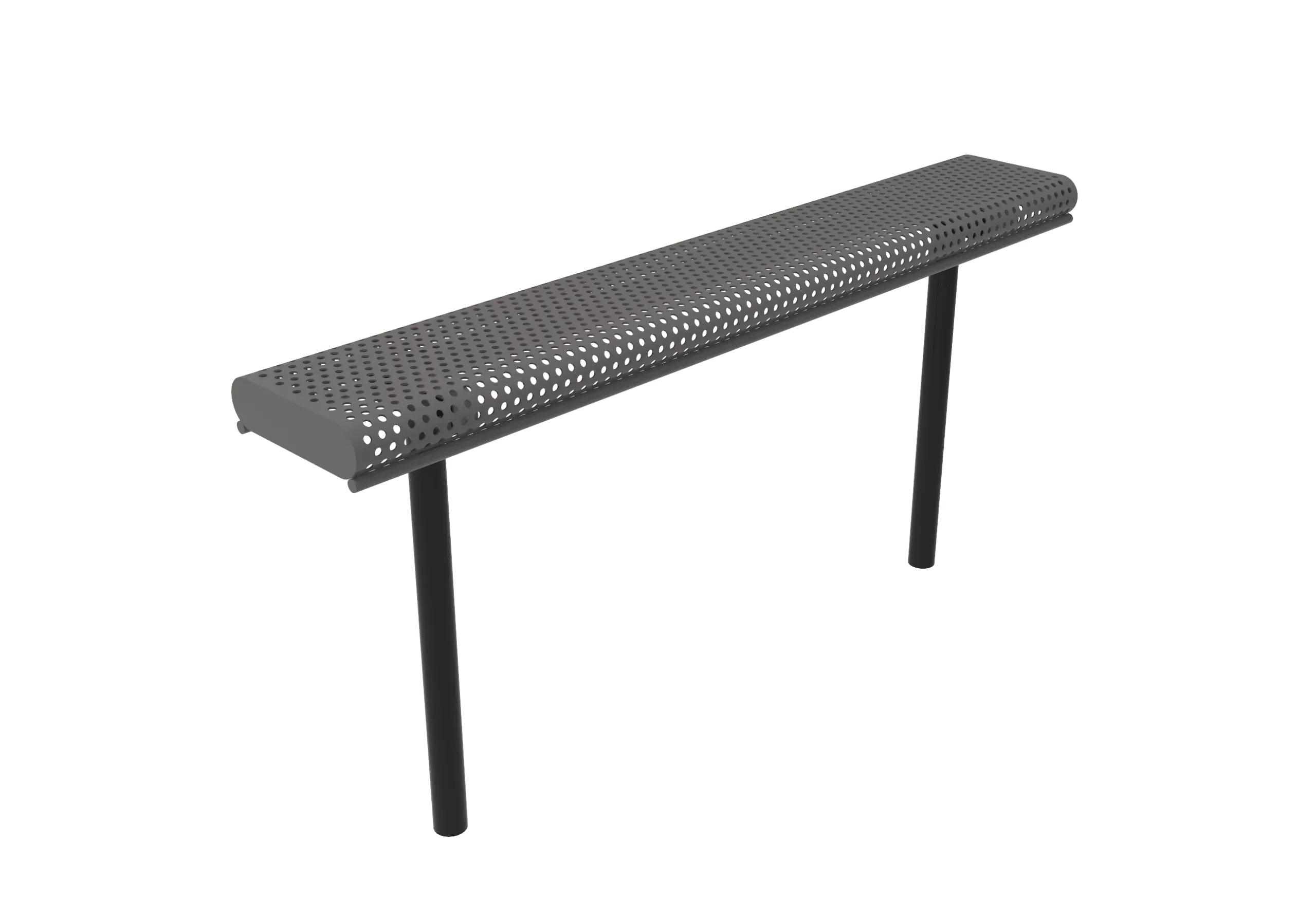 Commercial Park Bench without Back - Rolled Edges - Image 3
