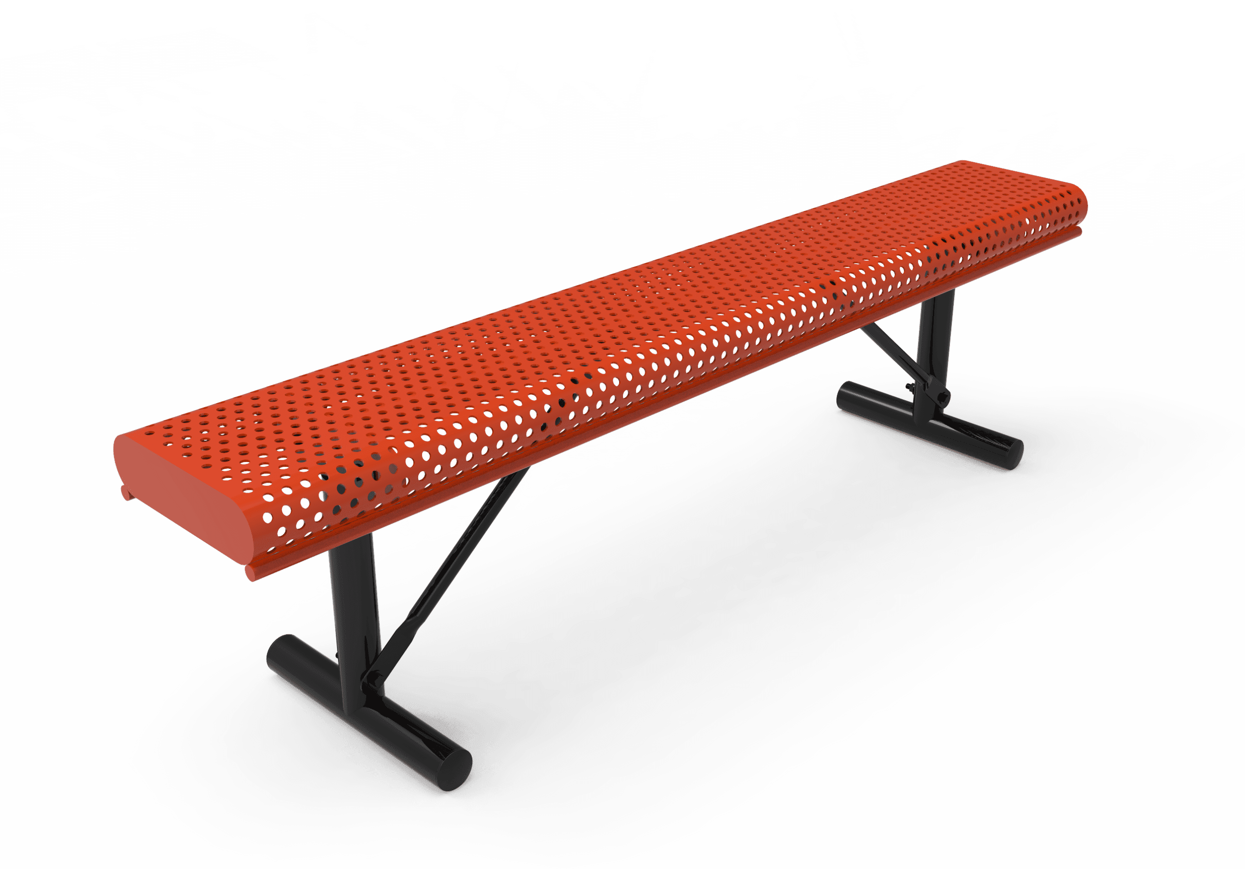 Commercial Park Bench without Back - Rolled Edges - Image 4
