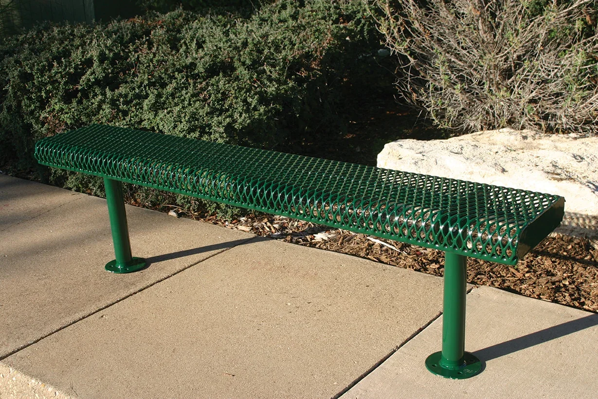 Commercial Park Bench without Back - Rolled Edges - Image 5