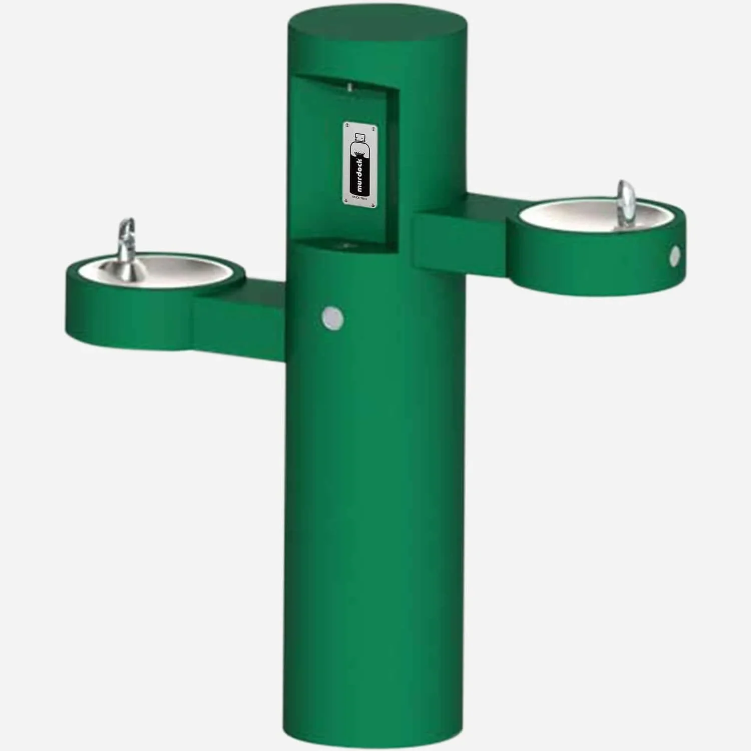Bi-Level Pedestal Outdoor Drinking Fountain with Bottle Filler - Image 4