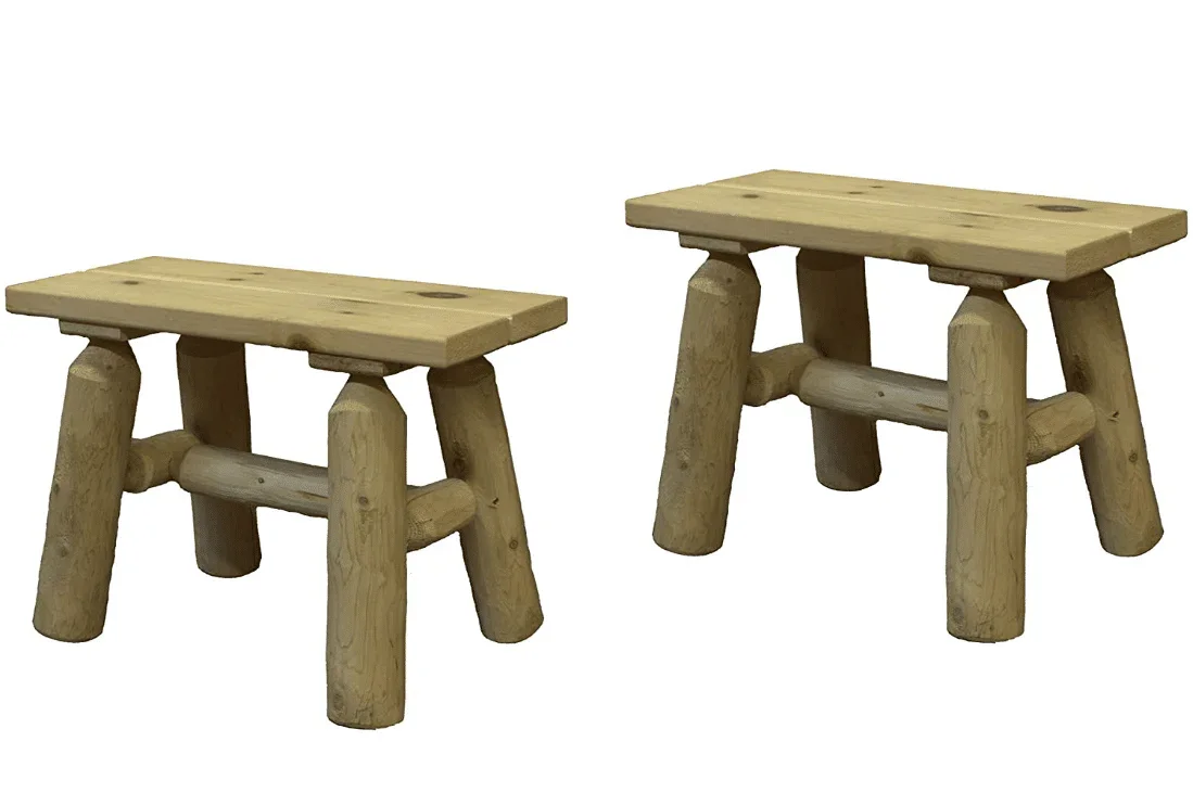 Cedar Log 23″ End Bench - Image 3