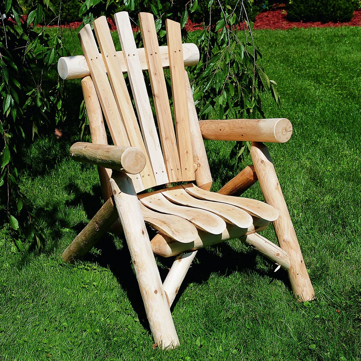 Cedar Log Wooden Lounge Chair - Image 3