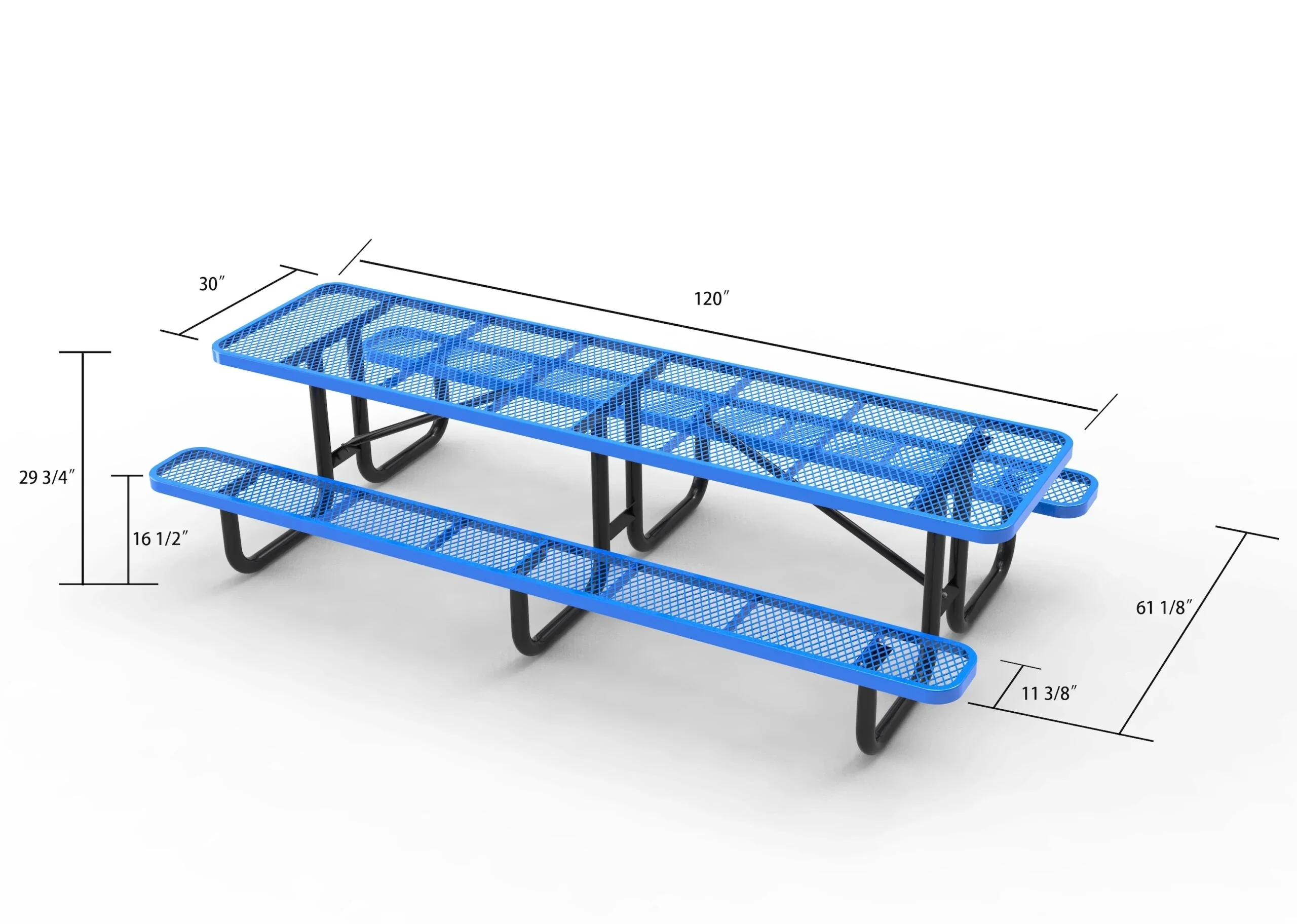 Commercial 10 ft Portable Rectangular Picnic Table -120 in - Image 8
