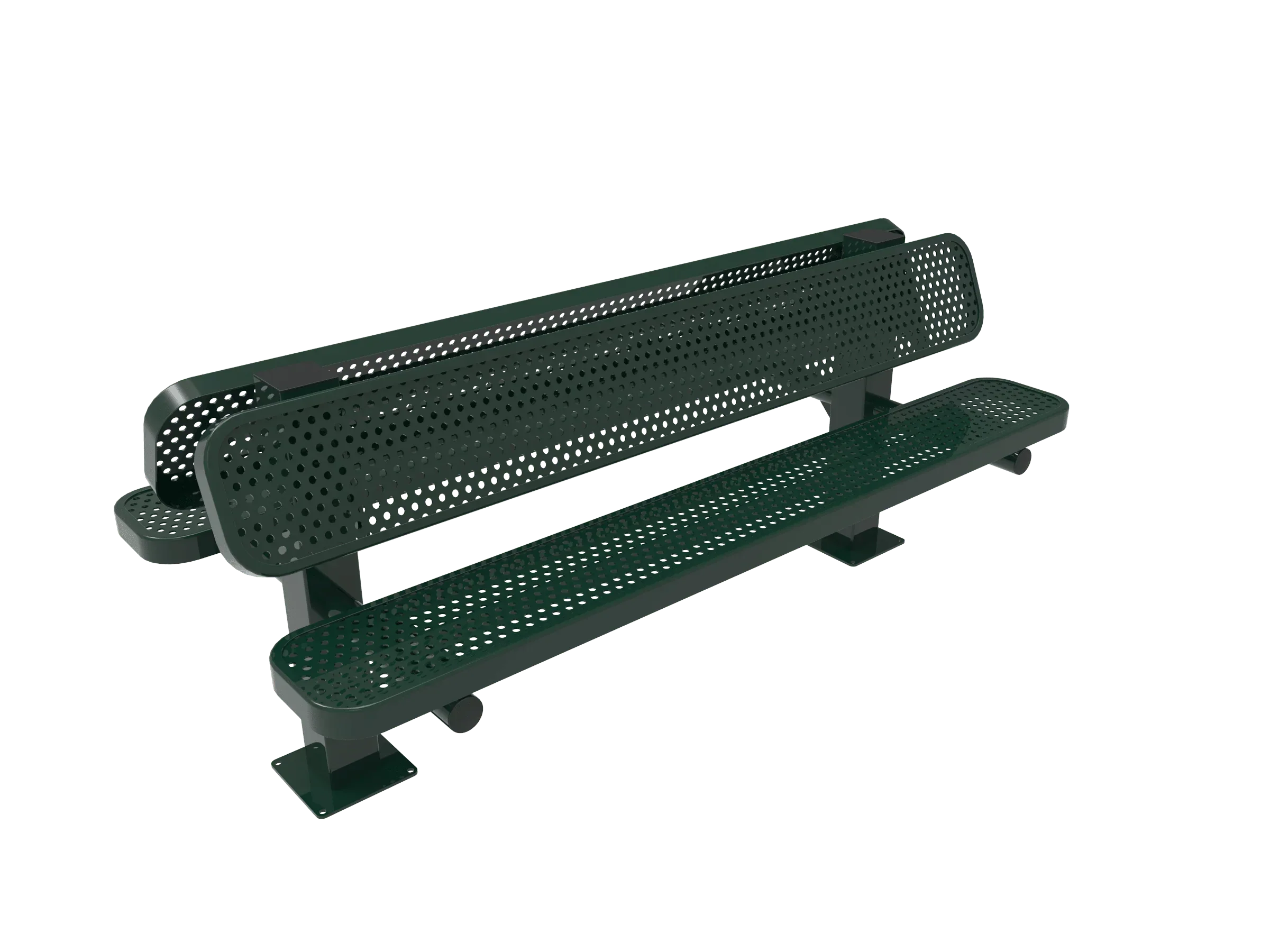 Double Pedestal Outdoor Bench - thermoplastic - Image 3