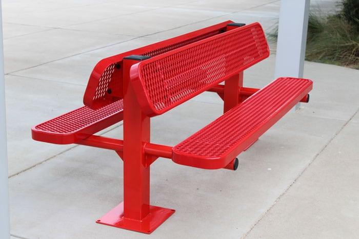 Double Pedestal Outdoor Bench - thermoplastic - Image 4
