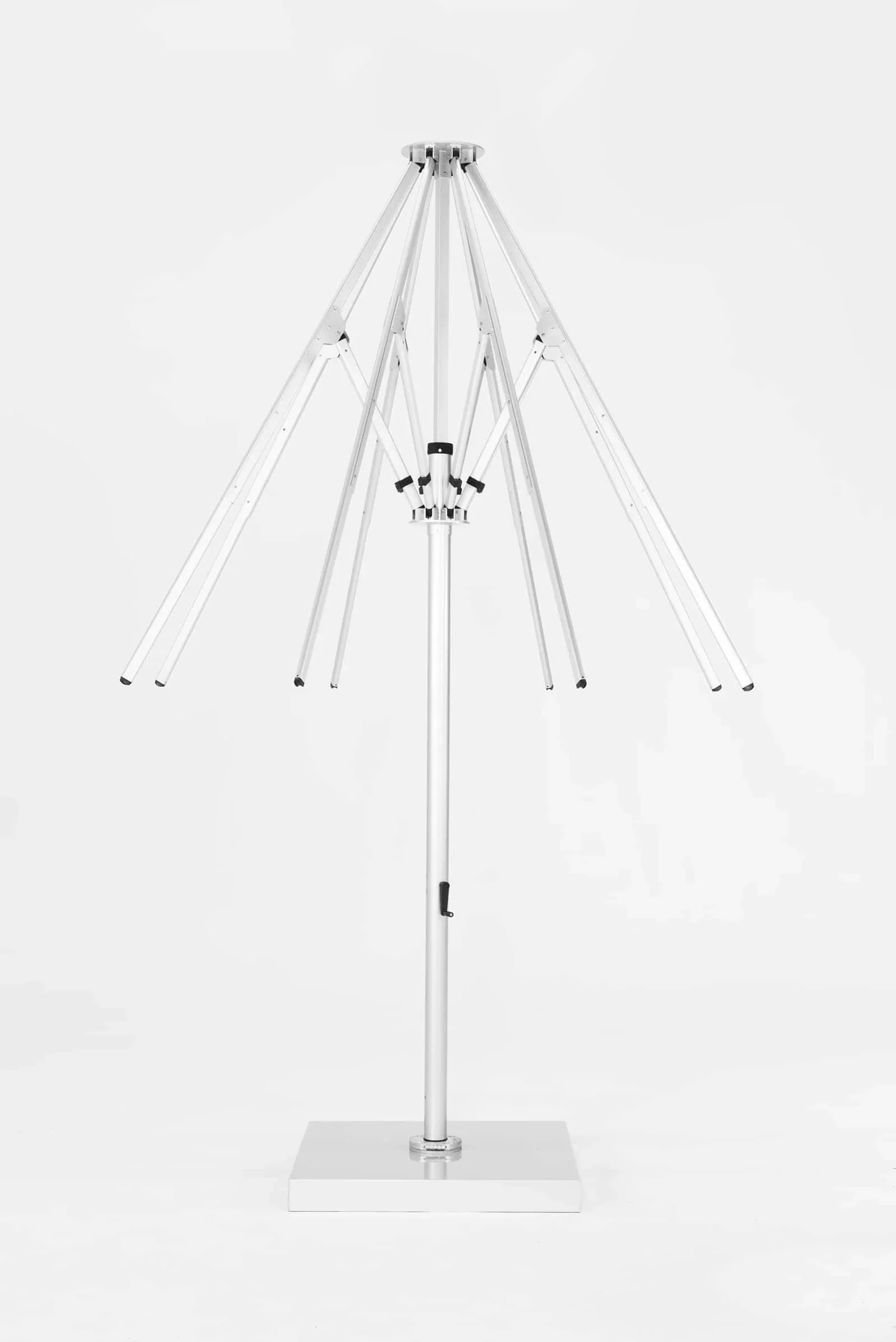 Frankford Nova Giant Center Aluminum Matte Silver 13 Foot Wide SQUARE Telescoping Crank Umbrella - Image 3