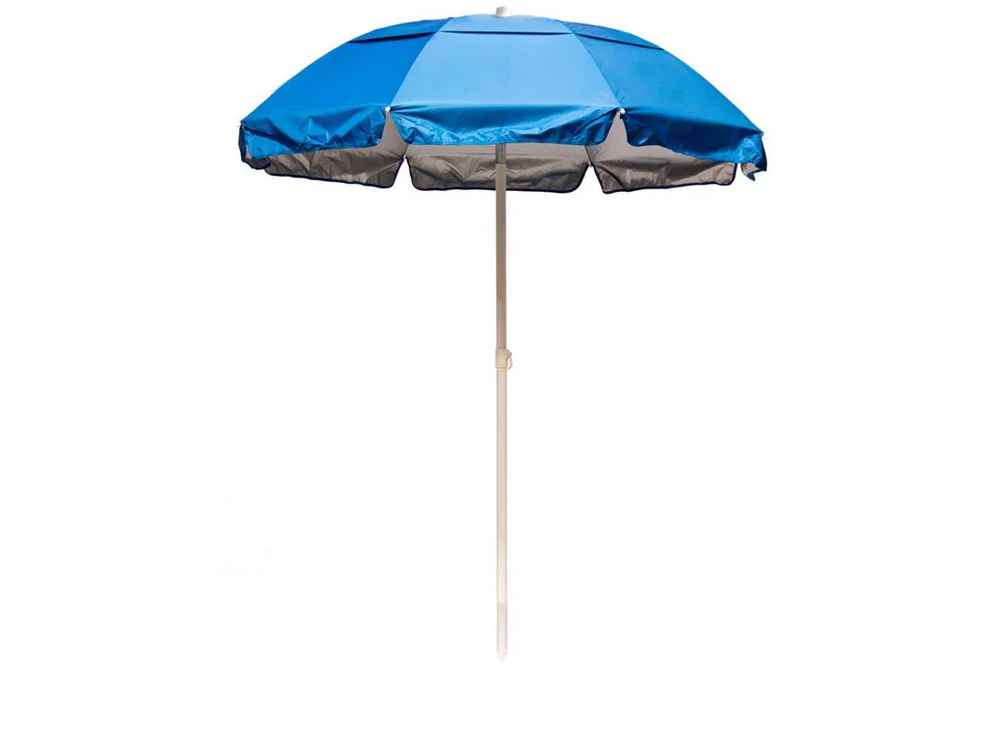 Quick Ship Solar Reflective Fiberglass 6' Foot Wide Hexagon Manual Tilt Beach Umbrella - Image 3