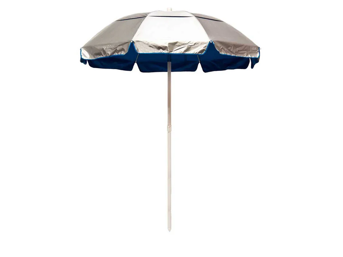 Quick Ship Solar Reflective Fiberglass 6' Foot Wide Hexagon Manual Tilt Beach Umbrella - Image 4