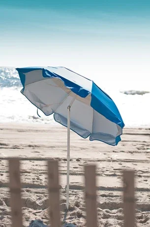 Quick Ship Solar Reflective Fiberglass 6' Foot Wide Hexagon Manual Tilt Beach Umbrella - Image 7