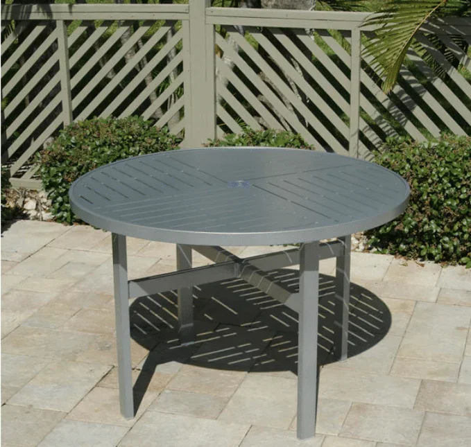 Heavy Duty 42" Aluminum Commercial Patio Table - Punched Top - Image 5