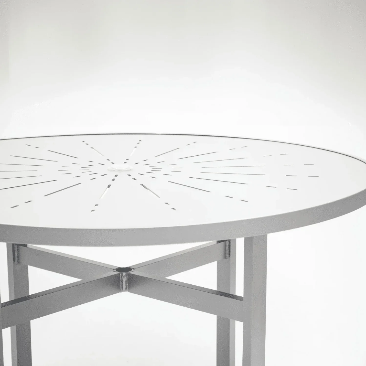 Heavy Duty 48" Commercial Aluminum Patio Table - Punched Top - Image 3