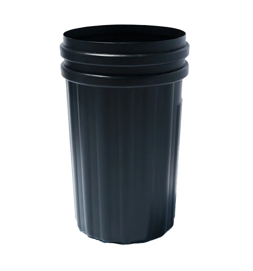 Heavy Duty Commercial 32 Gallon Punched Steel Trash Can With Flat Dome Lid, Liner & Base - Image 3