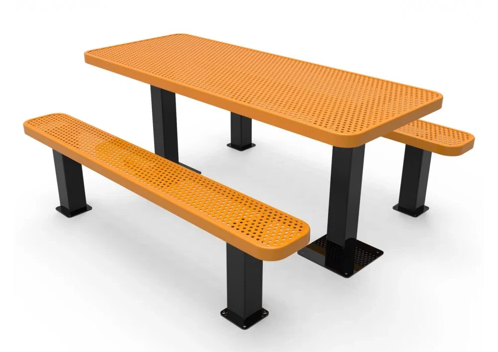 Independent Pedestal Rectangle Picnic Table  - Thermoplastic - Image 2