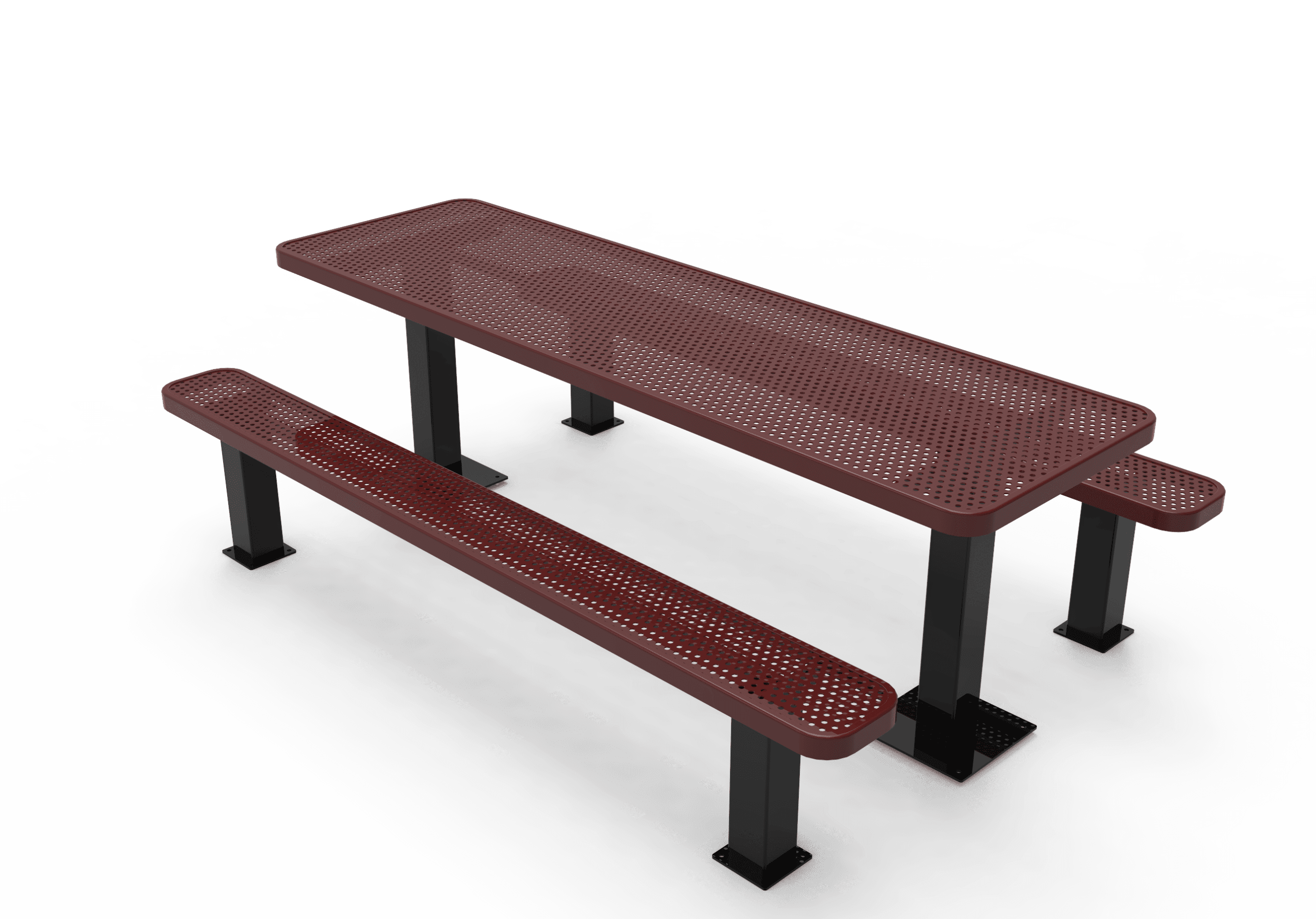 Independent Pedestal Rectangle Picnic Table  - Thermoplastic - Image 3