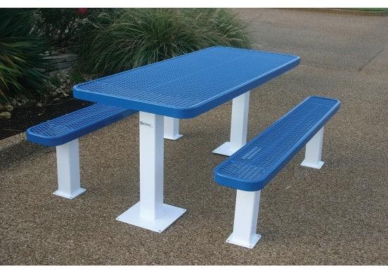 Independent Pedestal Rectangle Picnic Table  - Thermoplastic - Image 8