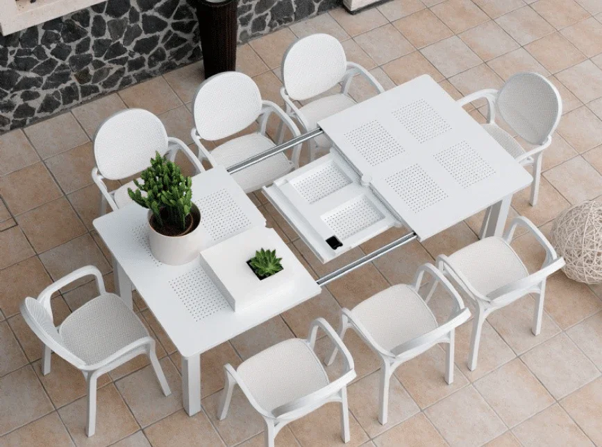 Nardi Libeccio Resin Rectangle Outdoor Patio Dining Table 86 inch - Image 3