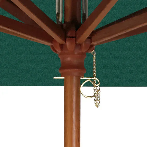 Quick Ship Commercial Outdoor Market Umbrella with Hardwood Pole - 9ft , Green - Image 4