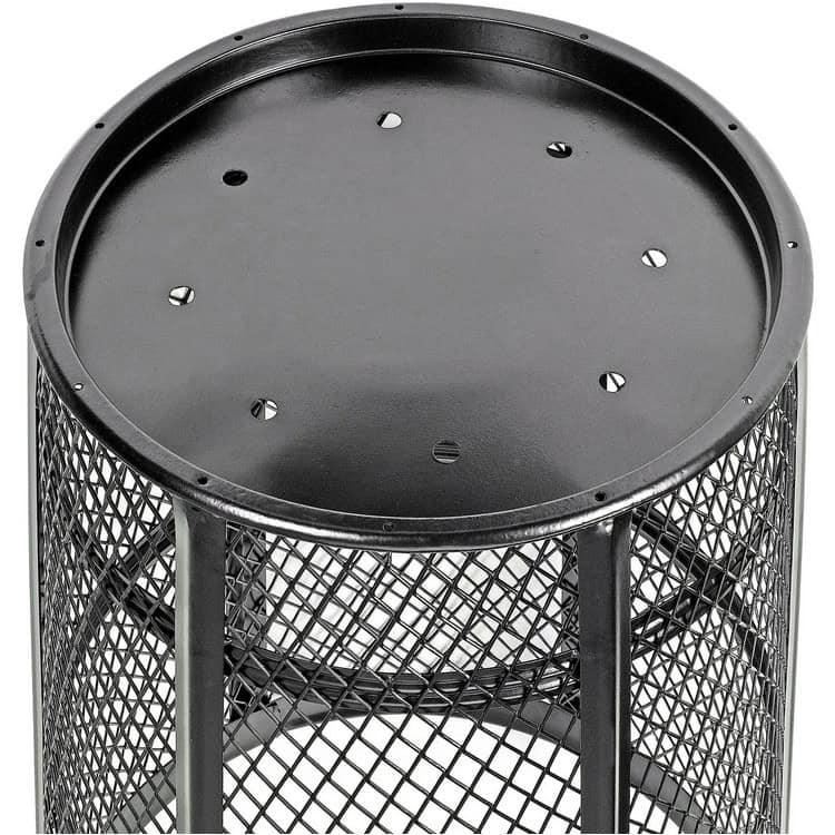 Outdoor Steel Mesh Corrosion Resistant Trash Can, 48 Gallon With Plastic Dome Lid - Image 4