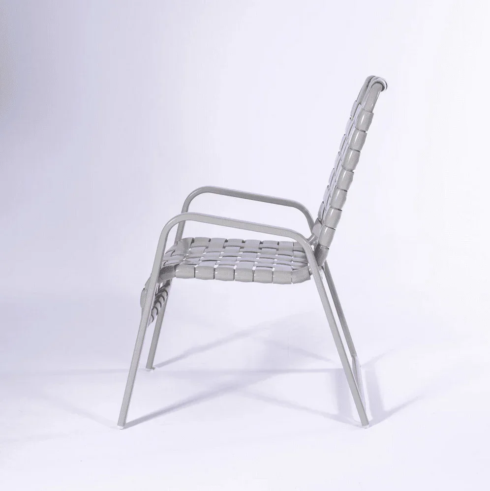 Pool Side Dining Chair - Cross Weave With Arm Chair - Image 3