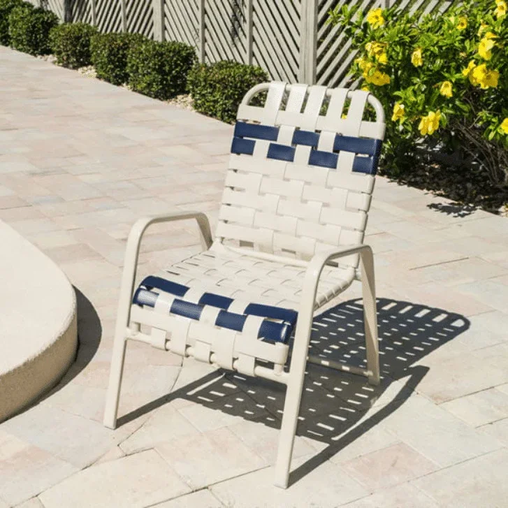 Pool Side Dining Chair - Cross Weave With Arm Chair - Image 6
