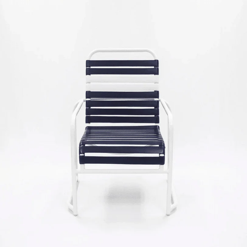Pool Side Dining Chair With Sled Base- Vinyl Strap - Image 3