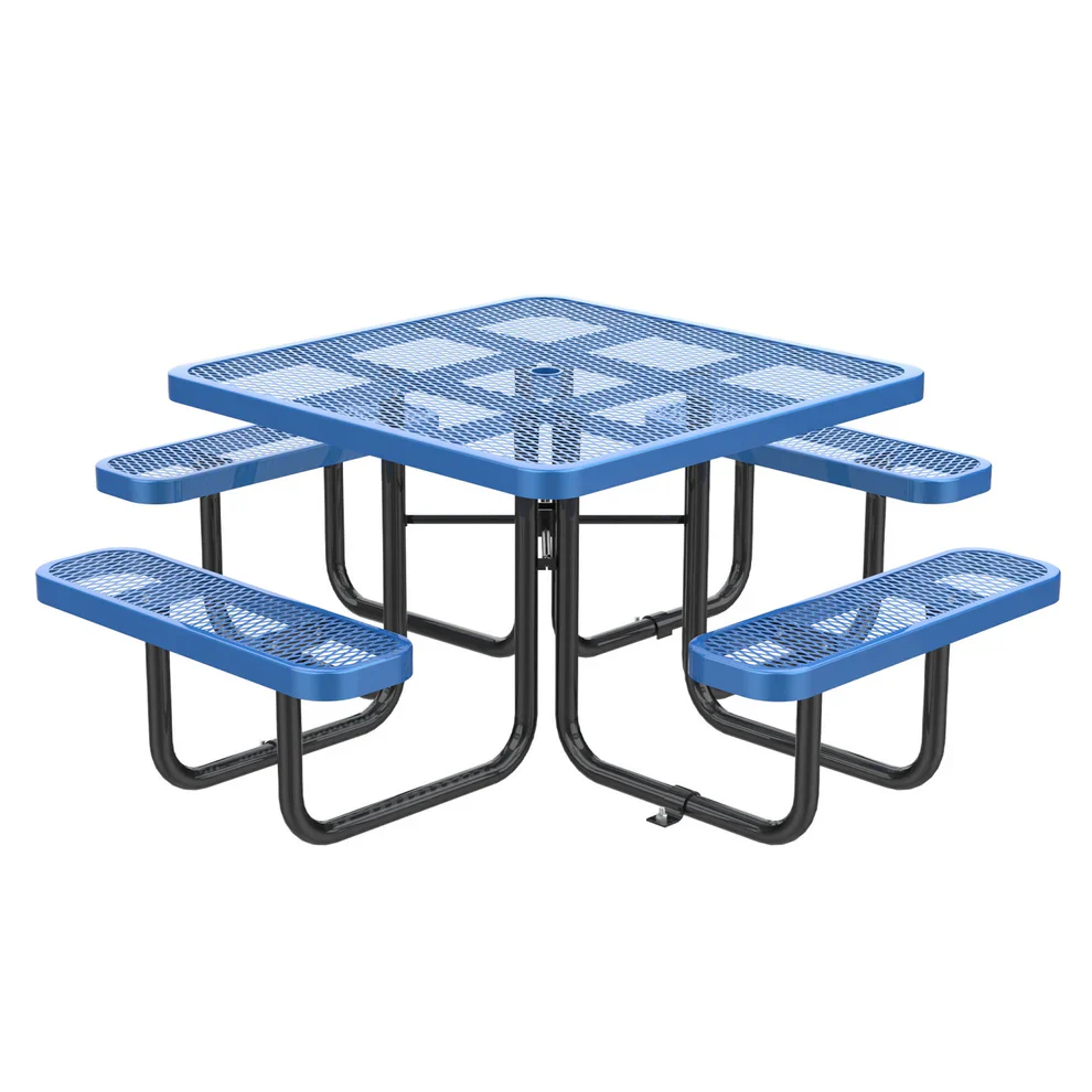 Quick Ship Square Picnic Table - 46" Square Portable Commercial Picnic Table - Image 10