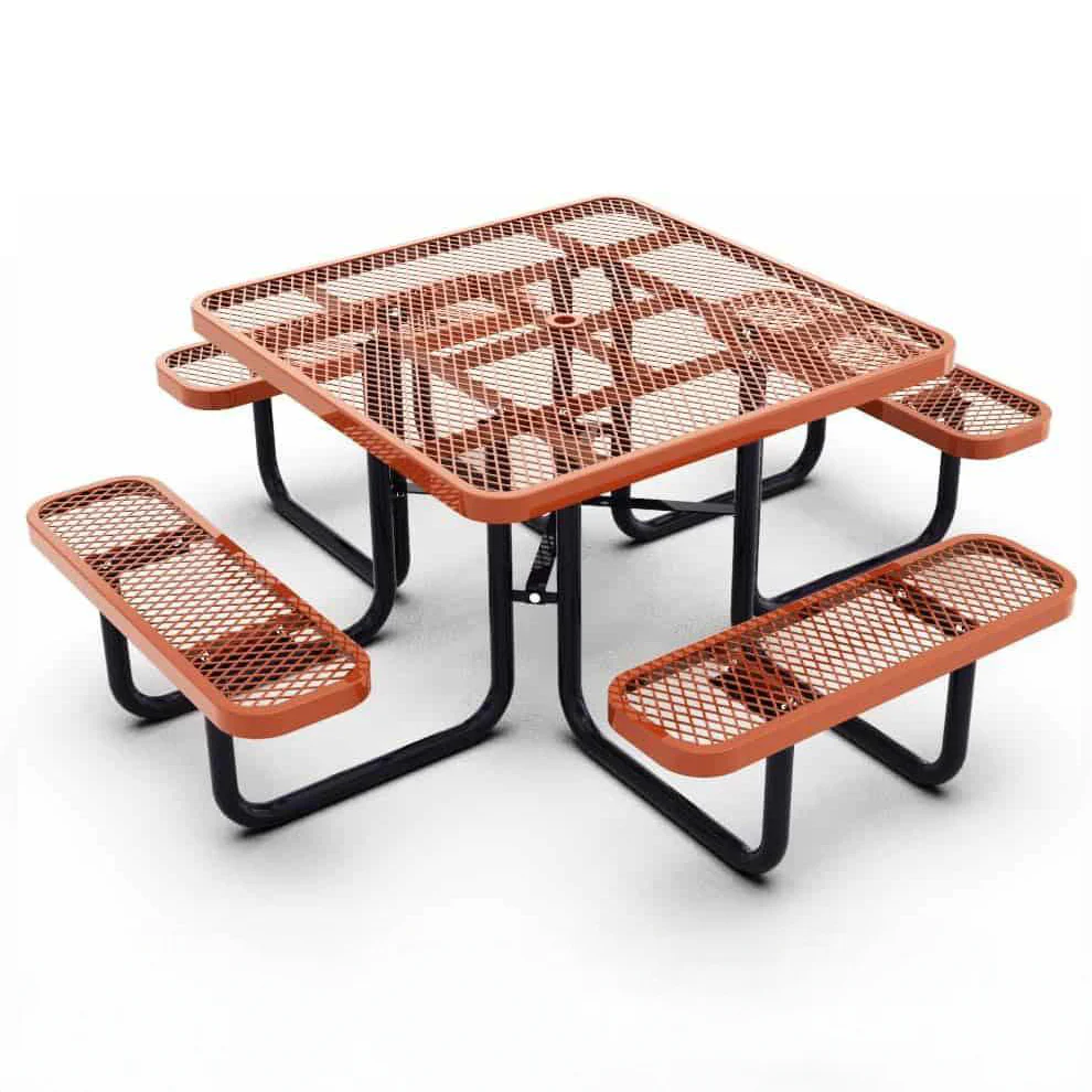 Quick Ship Square Picnic Table - 46" Square Portable Commercial Picnic Table - Image 11