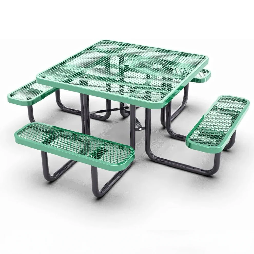 Quick Ship Square Picnic Table - 46" Square Portable Commercial Picnic Table - Image 12
