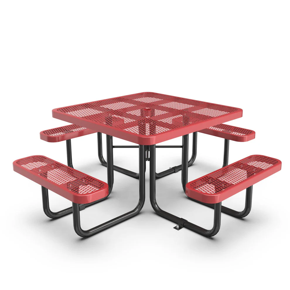 Quick Ship Square Picnic Table - 46" Square Portable Commercial Picnic Table - Image 13