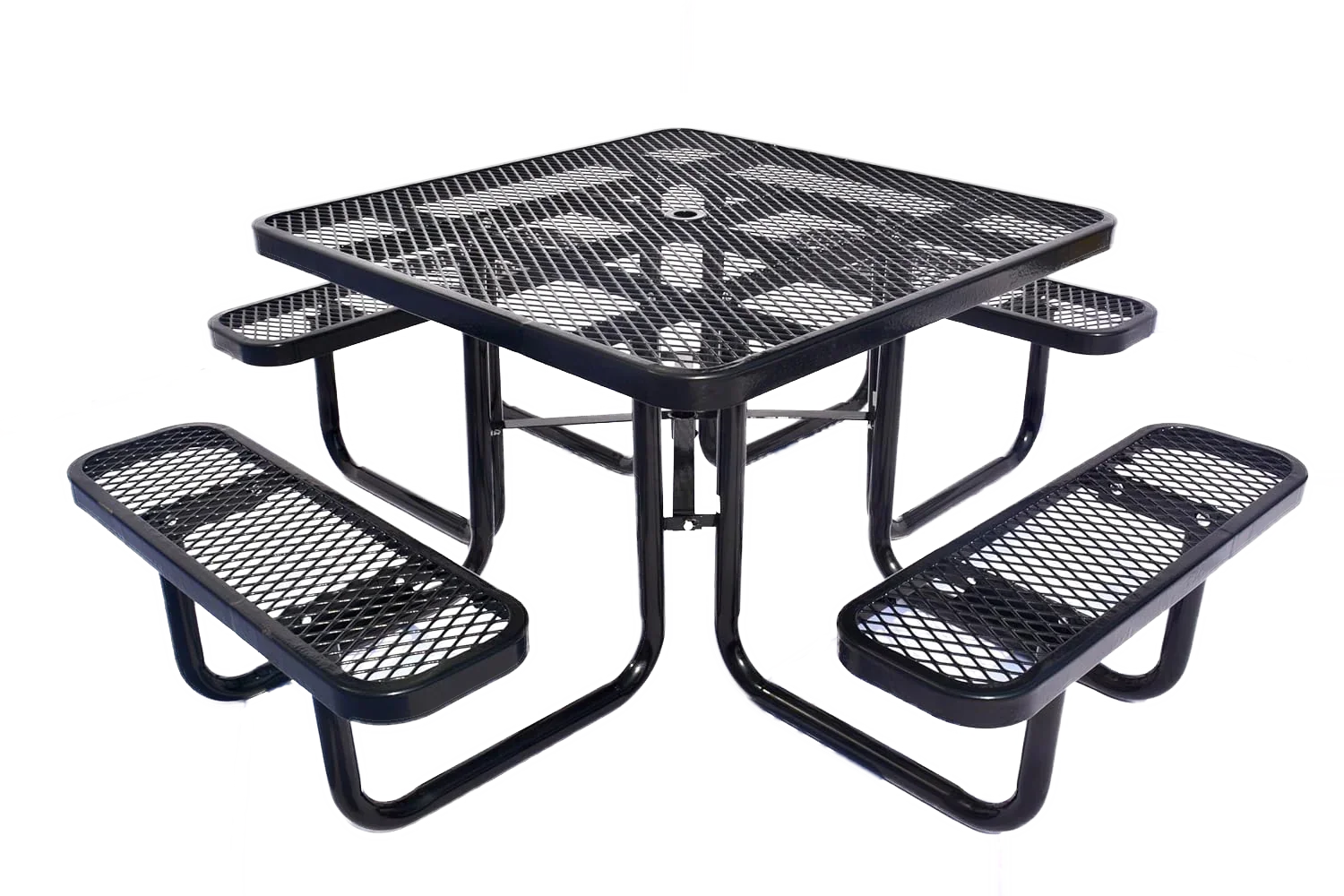 Quick Ship Square Picnic Table - 46" Square Portable Commercial Picnic Table - Image 3
