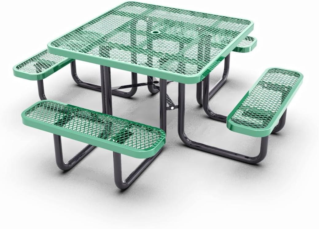 Quick Ship Square Picnic Table - 46" Square Portable Commercial Picnic Table - Image 7