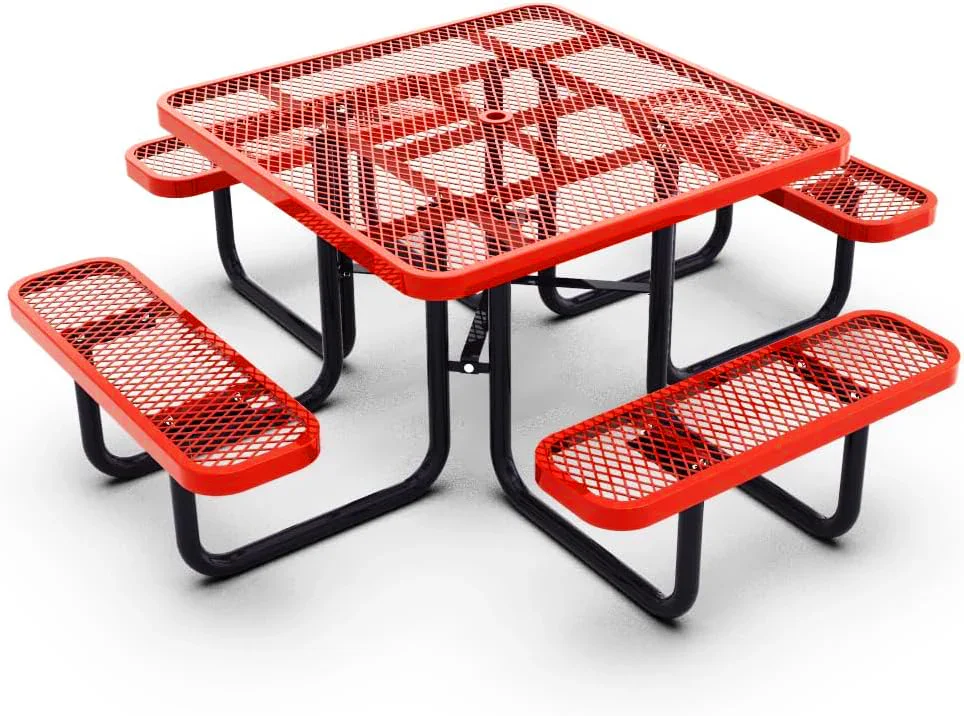 Quick Ship Square Picnic Table - 46" Square Portable Commercial Picnic Table - Image 8