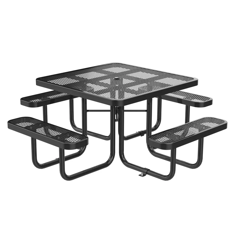 Quick Ship Square Picnic Table - 46" Square Portable Commercial Picnic Table - Image 9