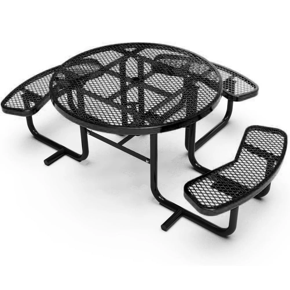 Quick Ship Round Picnic Table - 46" Round ADA Commercial Picnic Table - Image 3