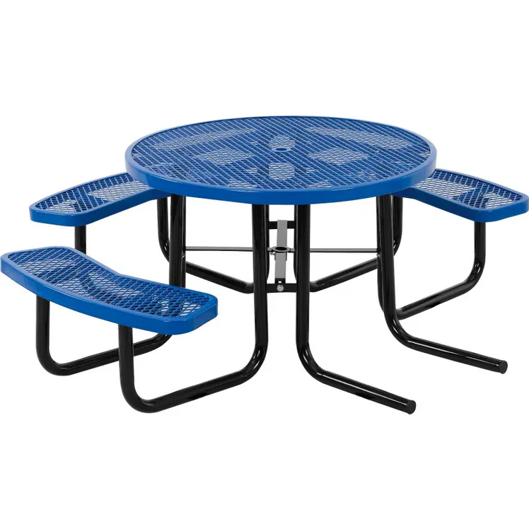 Quick Ship Round Picnic Table - 46" Round ADA Commercial Picnic Table - Image 4