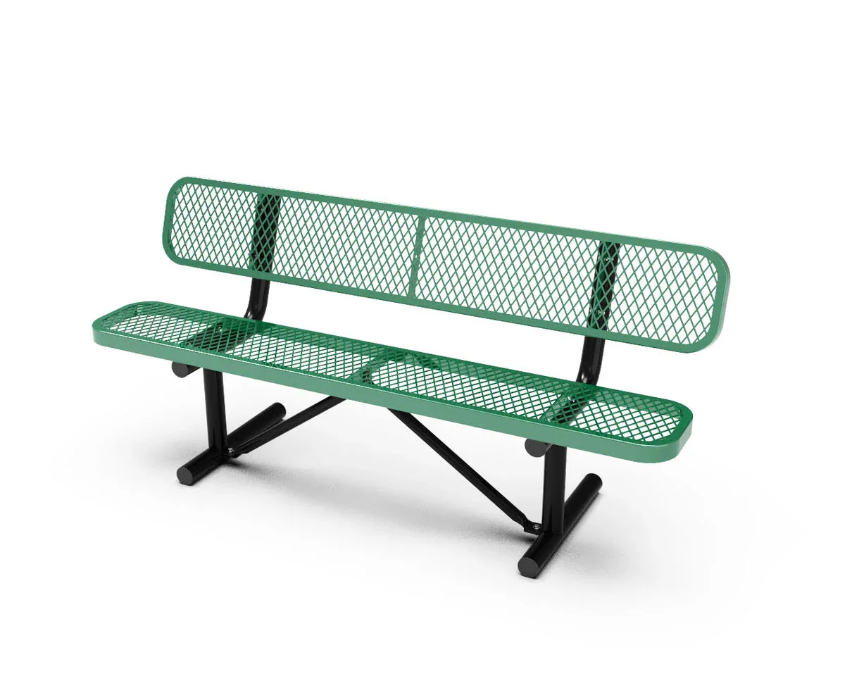 6′ Portable Outdoor Commercial Bench - Thermoplastic Coated - Image 7