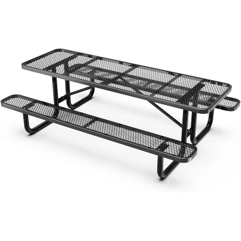 Quick Ship 8ft Portable Rectangular Commercial Picnic Table - Image 7