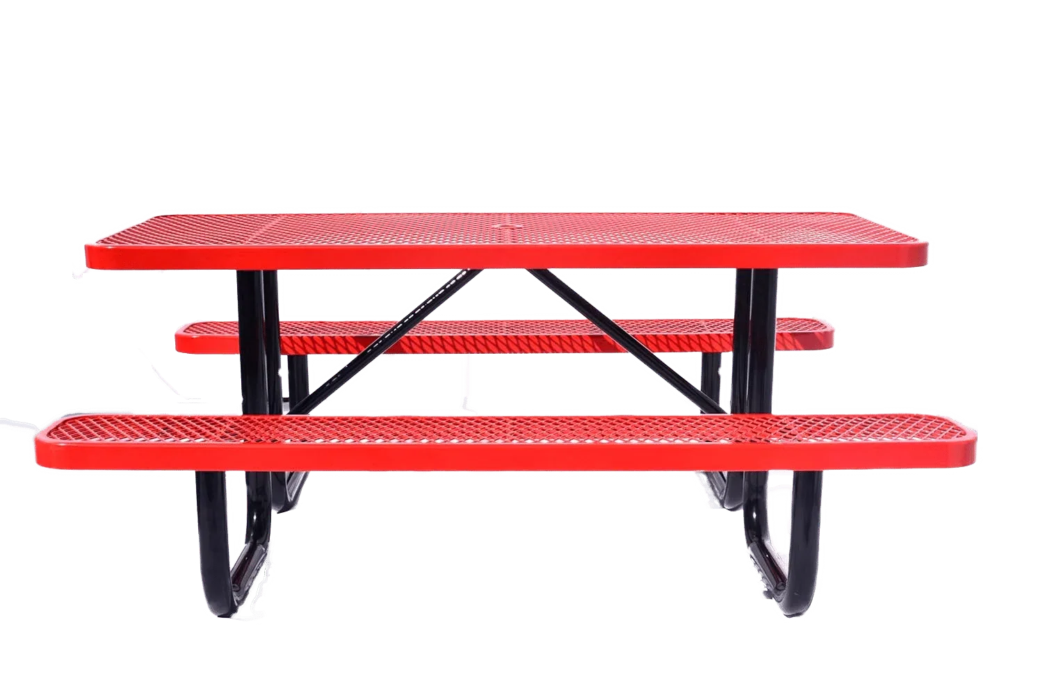 Quick Ship Rectangular Picnic Table 6ft Expanded Metal Portable - Commercial Picnic Table - Image 6