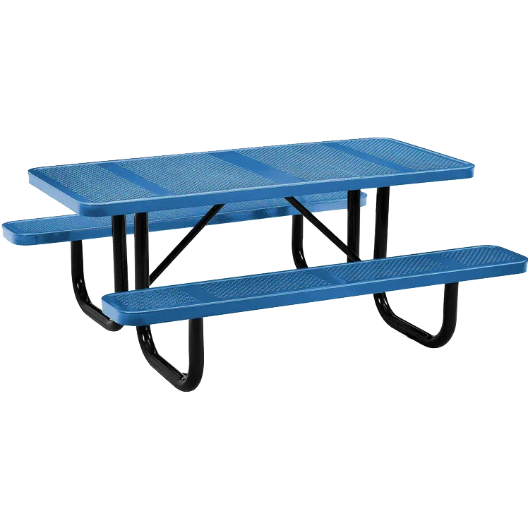 Rectangle 6ft Portable Thermoplastic Picnic Table - Punched Steel - Image 2