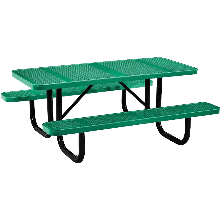Rectangle 6ft Portable Thermoplastic Picnic Table - Punched Steel - Image 3