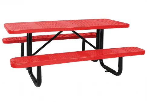 Rectangle 6ft Portable Thermoplastic Picnic Table - Punched Steel - Image 5