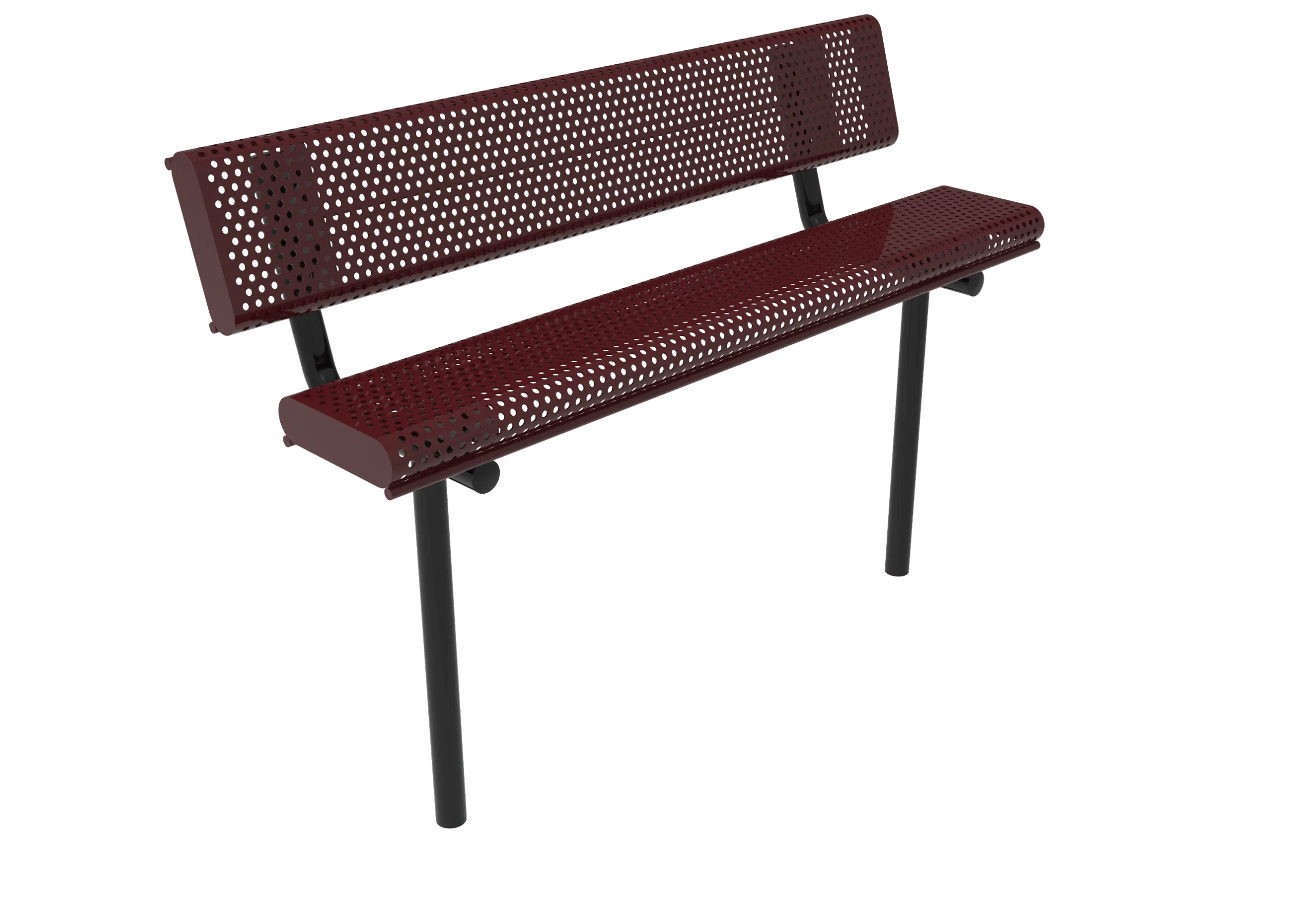 Commercial Park Bench with Rolled Edges and Back - Image 4