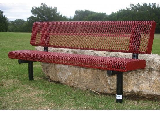 Commercial Park Bench with Rolled Edges and Back - Image 5
