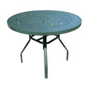 Round Aluminum 36 Inch Commercial Patio & pool Table - Rectangular Legs - Image 3