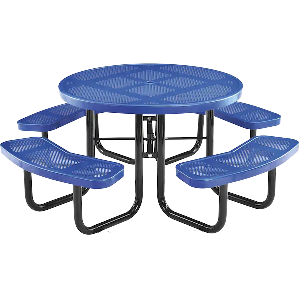 46″ Round Portable Picnic Table - Punched Steel - Image 3